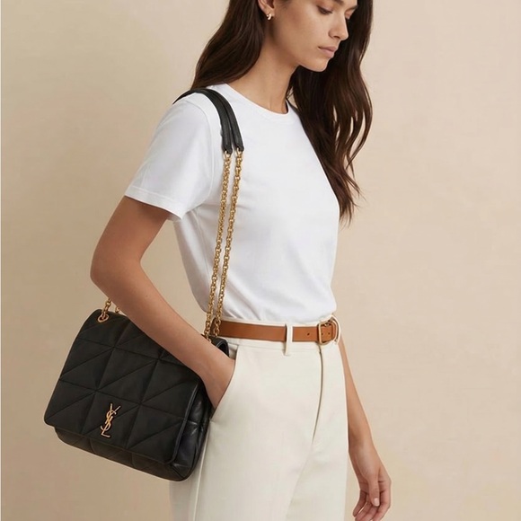 Yves Saint Laurent Black Quilted Leather Shoulder Bag with Gold YSL Hardware - Picture 8 of 8